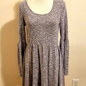 Lovely LDLA Flowy Bell Sleeve Gray  Dress